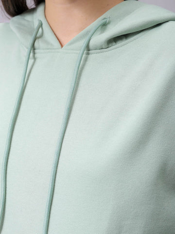 Women's Drop Shoulder Graphic Printed Hooded Sweatshirt