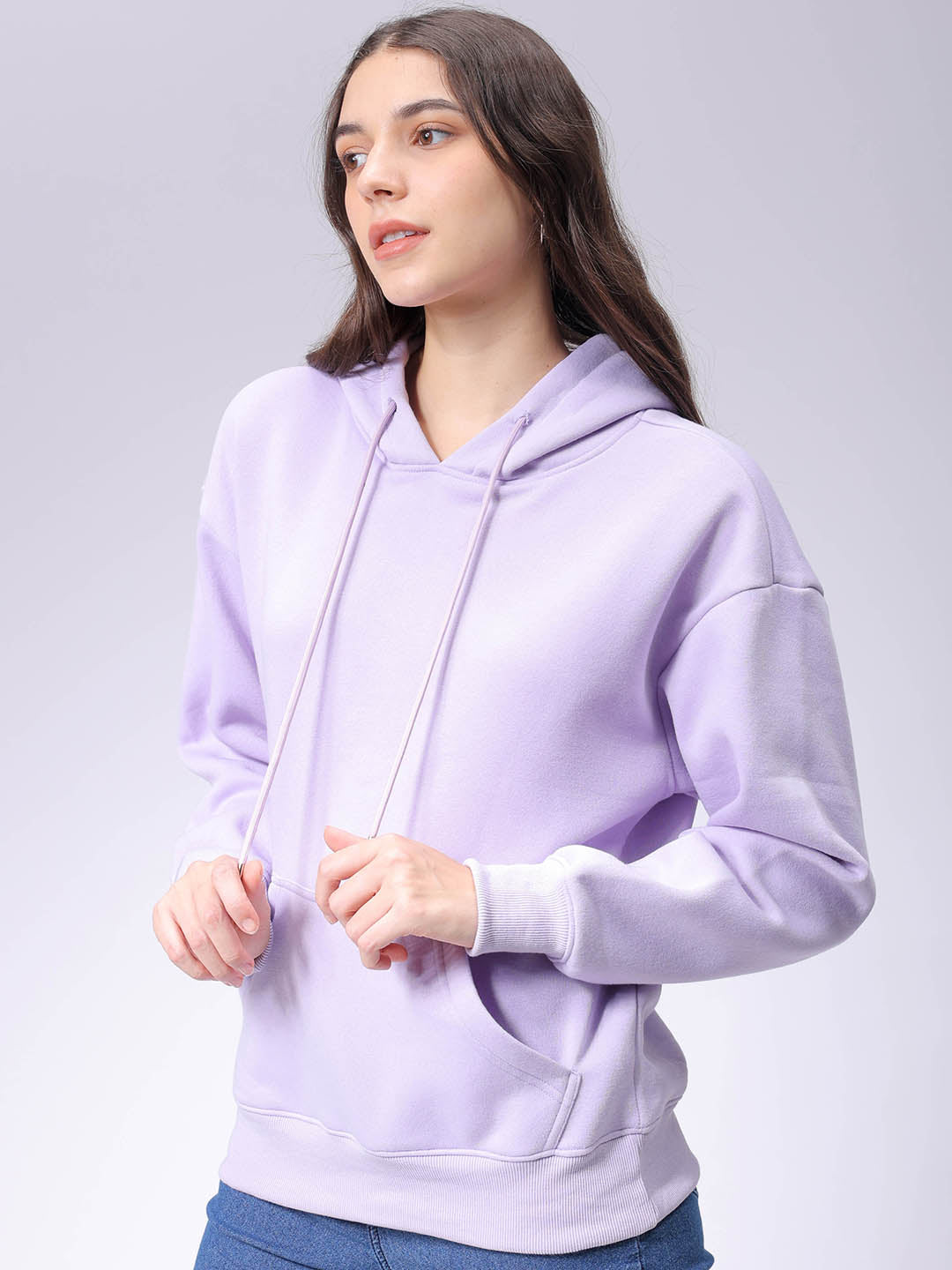 Women's Drop Shoulder Backprinted Hooded Sweatshirt