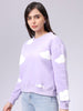 Women's Purple Relaxed Fit Graphic Crewneck Sweatshirt
