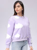 Women's Purple Relaxed Fit Graphic Crewneck Sweatshirt