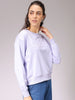 Women's Purple Relaxed Fit Typographic Crewneck Sweatshirt