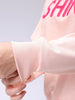 Women's Pink Relaxed Fit Typographic Crewneck Sweatshirt