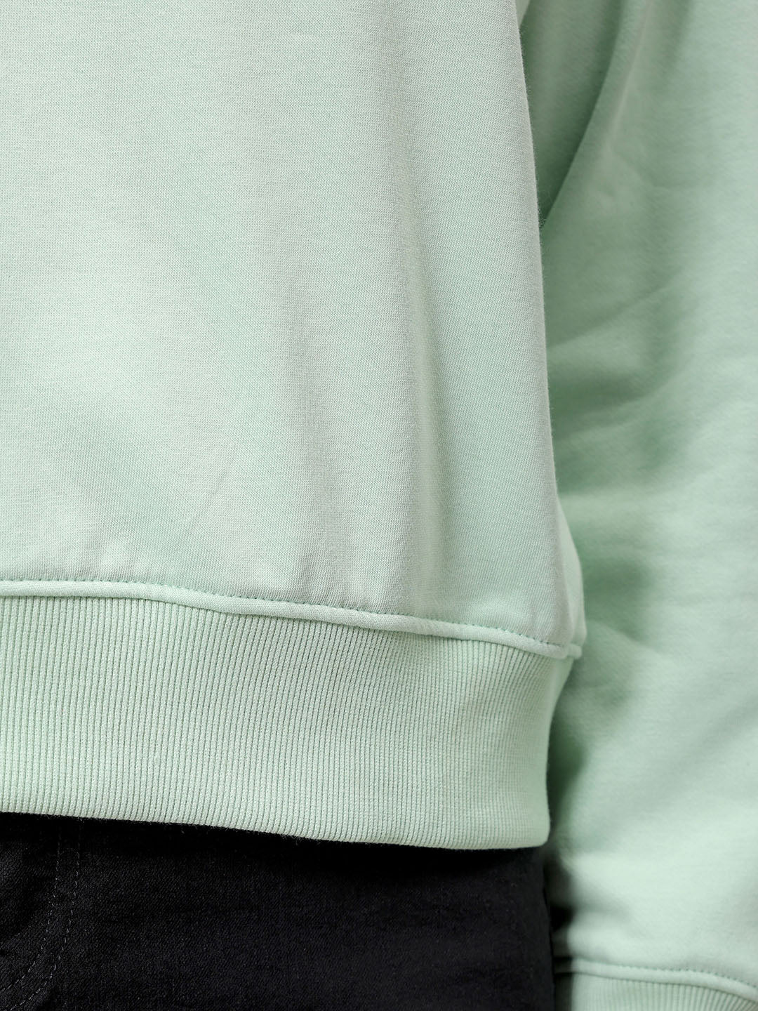 Women's Green Relaxed Fit Foil Printed Crewneck Sweatshirt