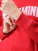 Women's Red Relaxed Fit Typographic Crewneck Sweatshirt