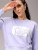Women's Purple Relaxed Fit Holographic Cropped Sweatshirt