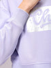 Women's Purple Relaxed Fit Holographic Cropped Sweatshirt