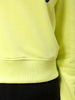 Women's Yellow Relaxed Fit Typographic Cropped Sweatshirt