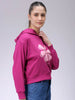 Women's Purple Relaxed Fit Holographic Hooded Sweatshirt