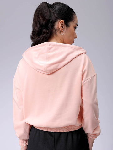 Women's Pink Regular Fit Solid Wrap Sweatshirt
