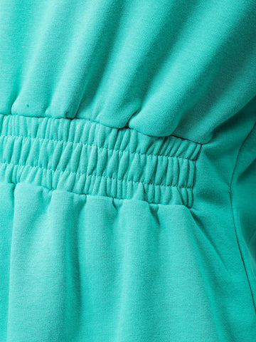 Women's Fit and Flared Solid Crew Neck Sweatshirt