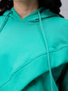 Women's Green Boxy Fit Solid Wrap Sweatshirt