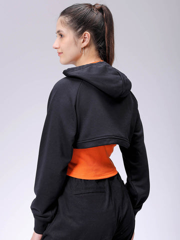 Women's Relaxed Fit Solid Hooded Sweatshirt