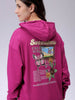 Women's Loose Fit Graphic Back Printed Hooded Sweatshirt