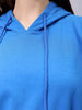 Women's Blue Regular Fit Solid Balloon Sweatshirt