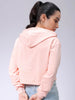 Women's Pink Fitted Solid Corset Sweatshirt