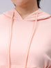 Women's Pink Fitted Solid Corset Sweatshirt