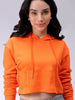 Women's Orange Fitted Solid Corset Sweatshirt