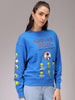 Women's Blue Boxy Fit Looney Tunes Long Sweatshirt