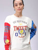 Women's White Oversized Looney Tunes Sweatshirt