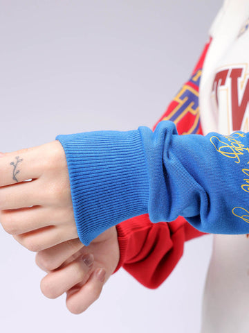 Women's White Oversized Looney Tunes Sweatshirt