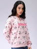 Women's Pink Oversized Ditsy Printed Sweatshirt