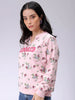Women's Pink Oversized Ditsy Printed Sweatshirt