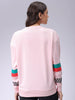 Women's Pink Boxy Fit Racing Oversized Sweatshirt