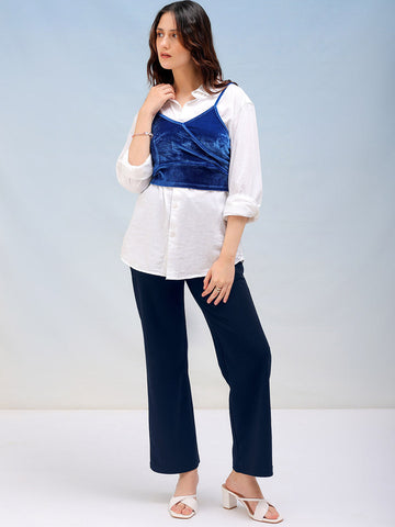 Women's Solid Fitted Velvet Crop Top