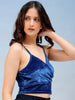 Women's Solid Fitted Velvet Crop Top