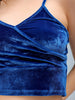 Women's Solid Fitted Velvet Crop Top