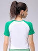 Women's White Slim Fit Graphic Baseball T-Shirt