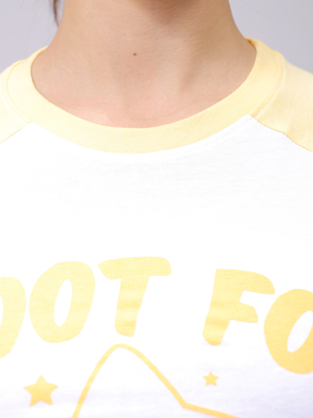 Women's White Slim Fit Graphic Baseball T-Shirt