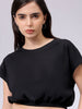 Women's Black Regular Fit Solid Top