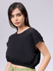 Women's Black Regular Fit Solid Top