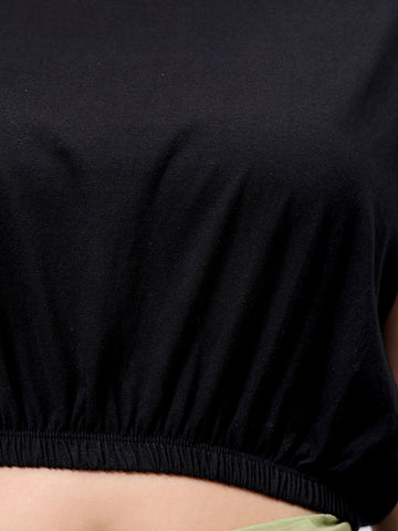 Women's Black Regular Fit Solid Top