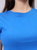 Women's Slim Fit Solid Cropped Crew Neck Tshirt