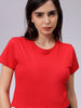 Women's Slim Fit Solid Cropped Crew Neck Tshirt