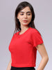 Women's Slim Fit Solid Cropped Crew Neck Tshirt