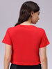 Women's Slim Fit Solid Cropped Crew Neck Tshirt
