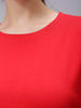 Women's Red Regular Fit Solid T-Shirt