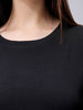 Women's Black Regular Fit Solid T-Shirt