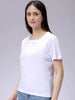 Women's White Regular Fit Solid T-Shirt