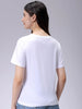 Women's White Regular Fit Solid T-Shirt