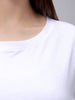 Women's White Regular Fit Solid T-Shirt