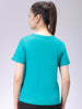 Women's Teal Regular Fit Solid T-Shirt