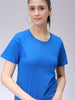 Women's Cobalt Regular Fit Solid T-Shirt