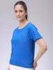 Women's Cobalt Regular Fit Solid T-Shirt