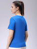Women's Cobalt Regular Fit Solid T-Shirt