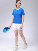 Women's Cobalt Regular Fit Solid T-Shirt