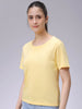 Women's Yellow Regular Fit Solid T-Shirt